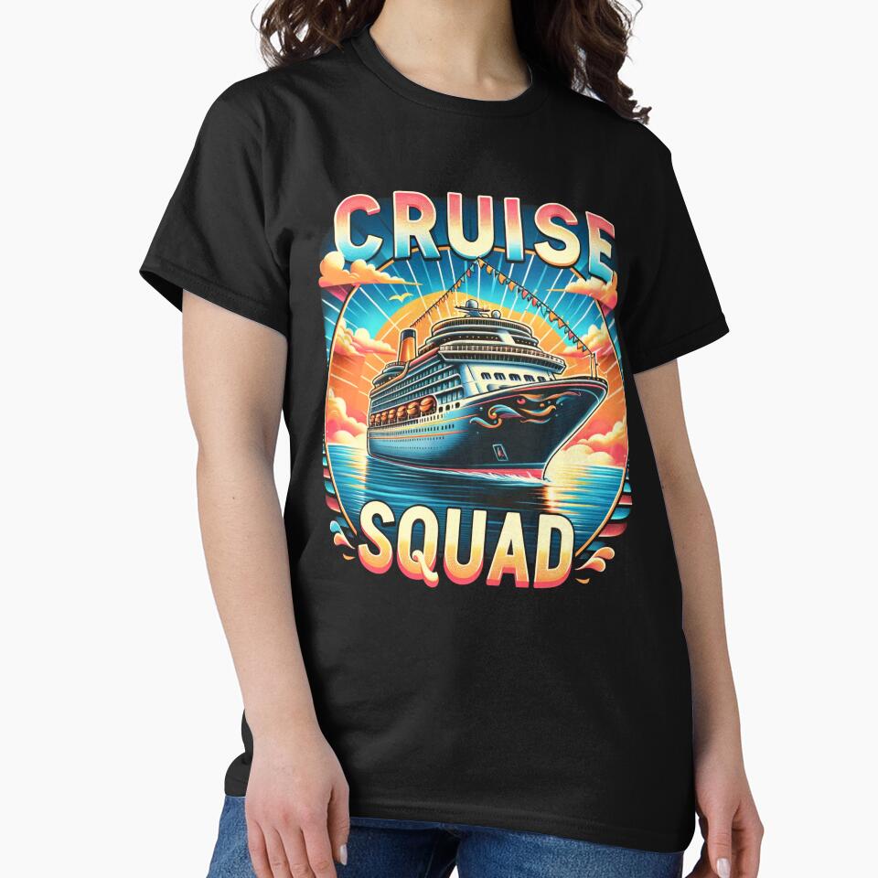 Cruise Squad Ship Vacation Trip Retro Sunset by WildPalette-Art