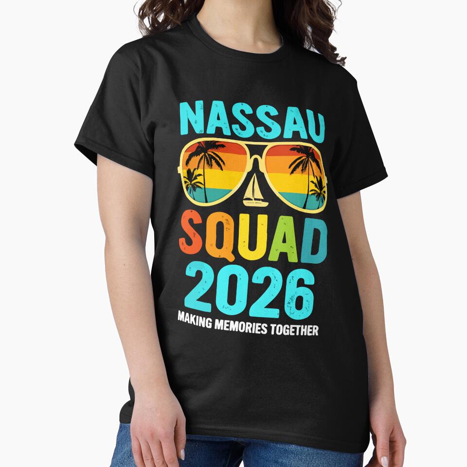 Nassau Squad 2026 Retro Family Cruise Matching Design by kiralynstration