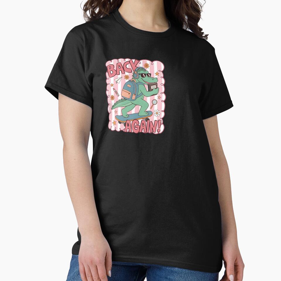 Retro Crocodile Back To School Skateboard Kids by KroghDs