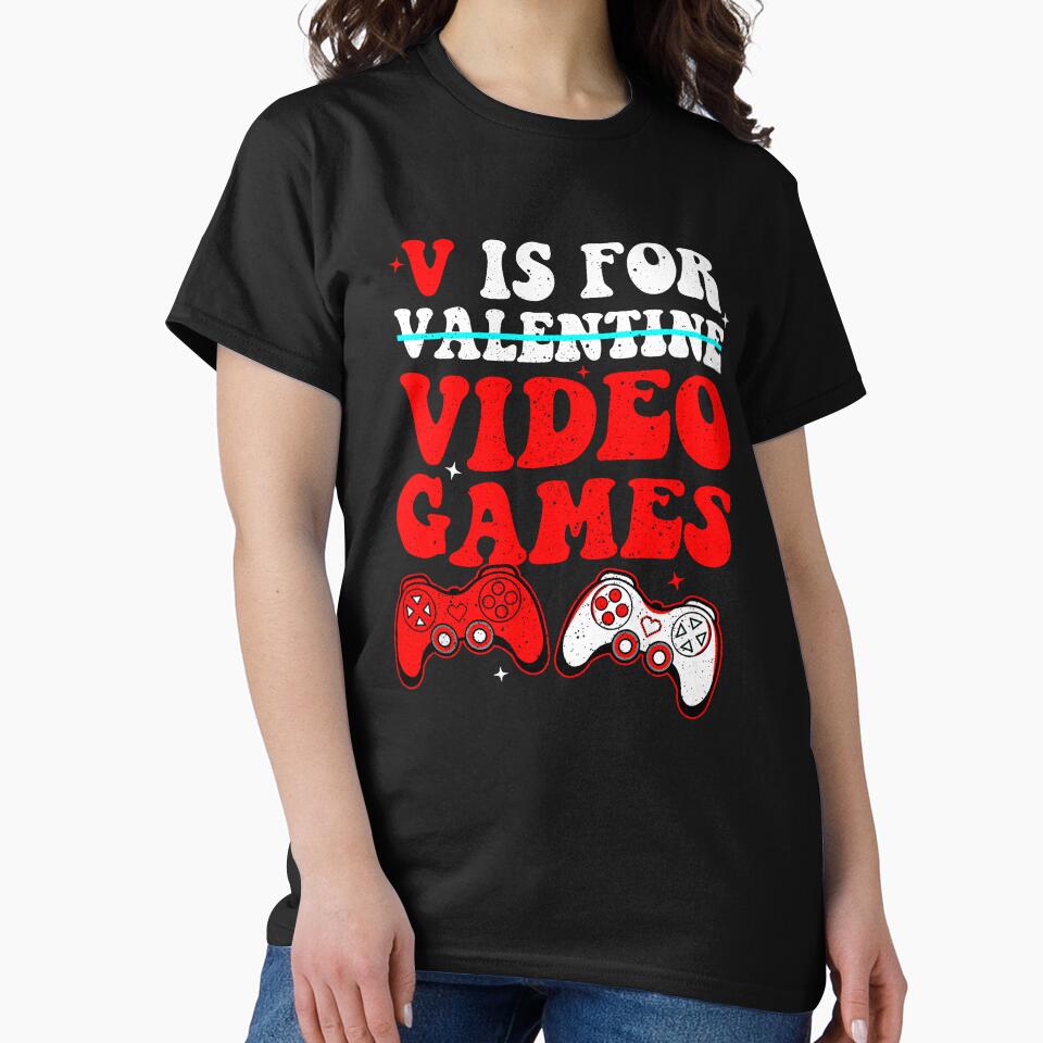 V Is For Valentine Video Games Gamer Lover by MerchDeviant