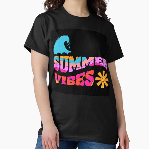 'Summer Vibes' Saying With Ocean Wave And Sun by DEC02