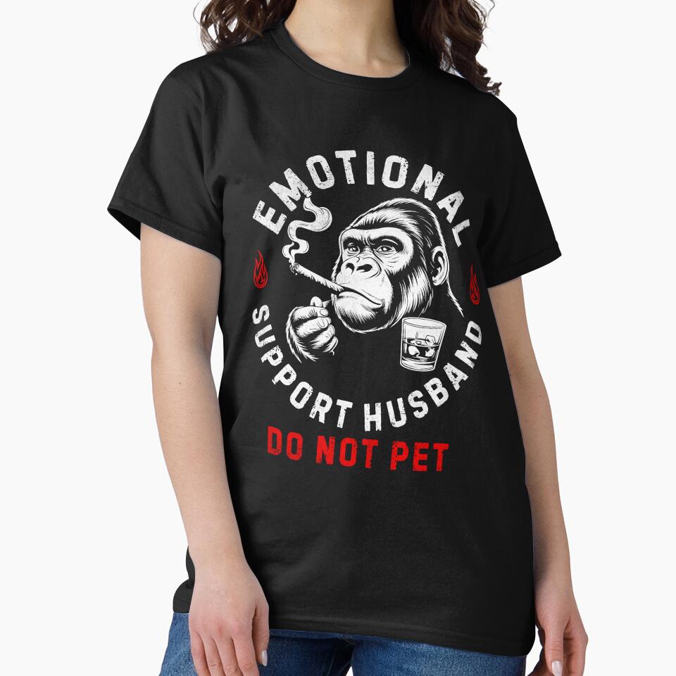 Emotional Support Husband Do Not Pet Monkey Meme by nosu-art-pod