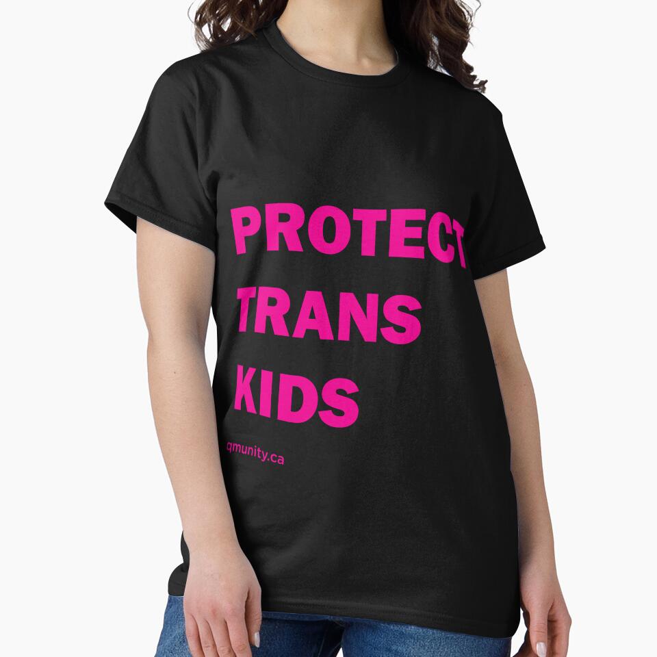 Protect Trans Kids in Pink Large Print by QMUNITY