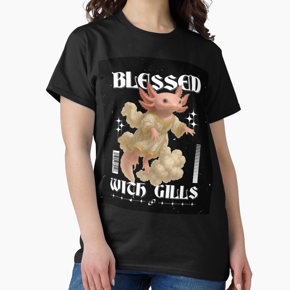 Blessed With Gills – Angel Axolotl Cute Fantasy Shirt by EliteWear212