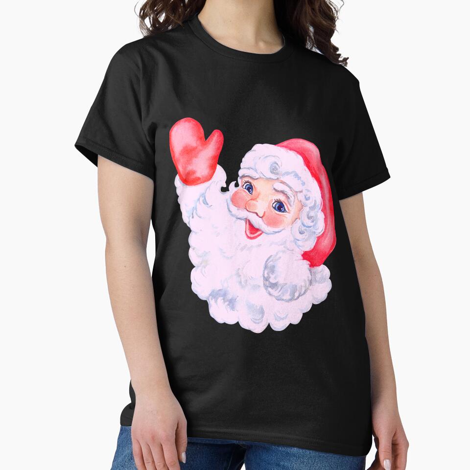 Retro Vintage Pink Santa Claus Waving by drumweaver