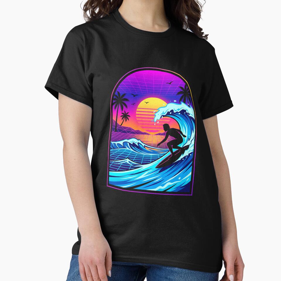 80s Retro Synthwave Surfer Neon Wave by TeNovaStudio ⭐⭐⭐⭐⭐