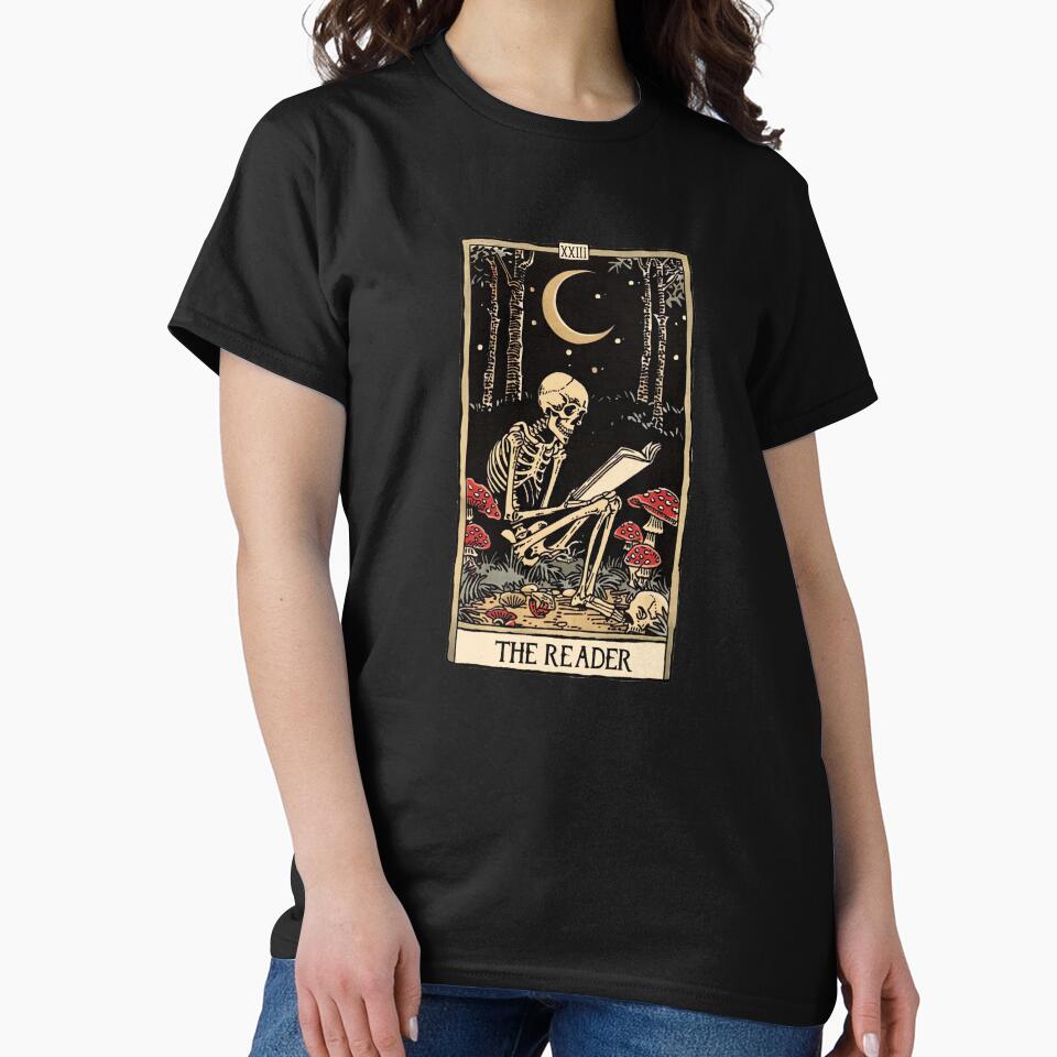The Reader antique tarot cartomancy - skull and mushrooms with moon by Fantasy Cache