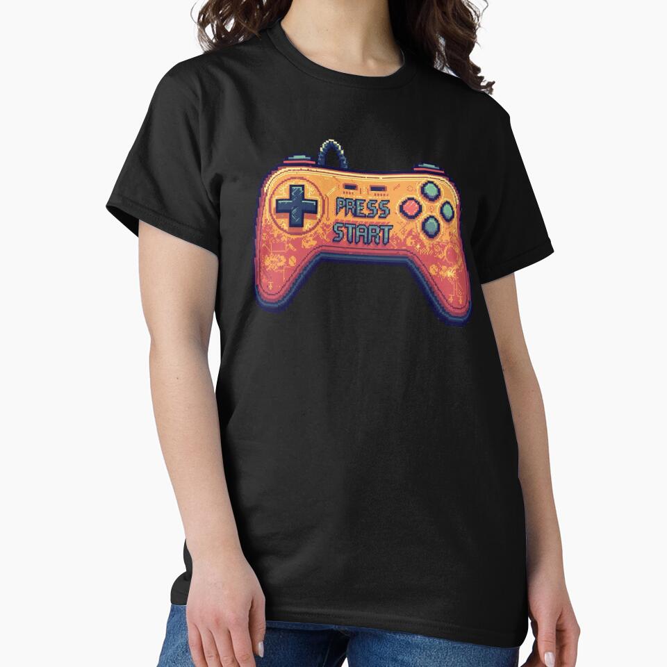 Pixel Art Gaming Shirt – Press Start Now by WePlay2gether
