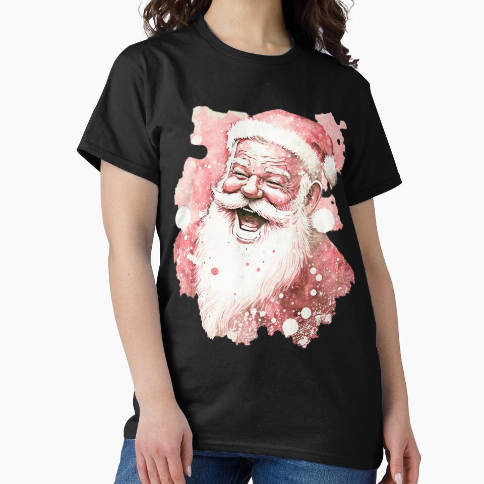 04 Retro Vintage Pink Santa Claus by printiesart