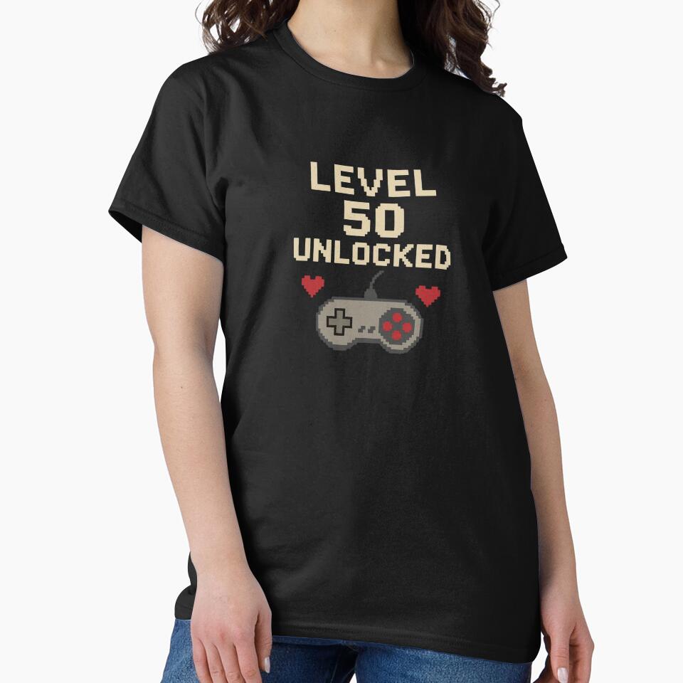 Level 50 Unlocked – Retro Pixel Art Birthday Gift by Prints-by-Olaf