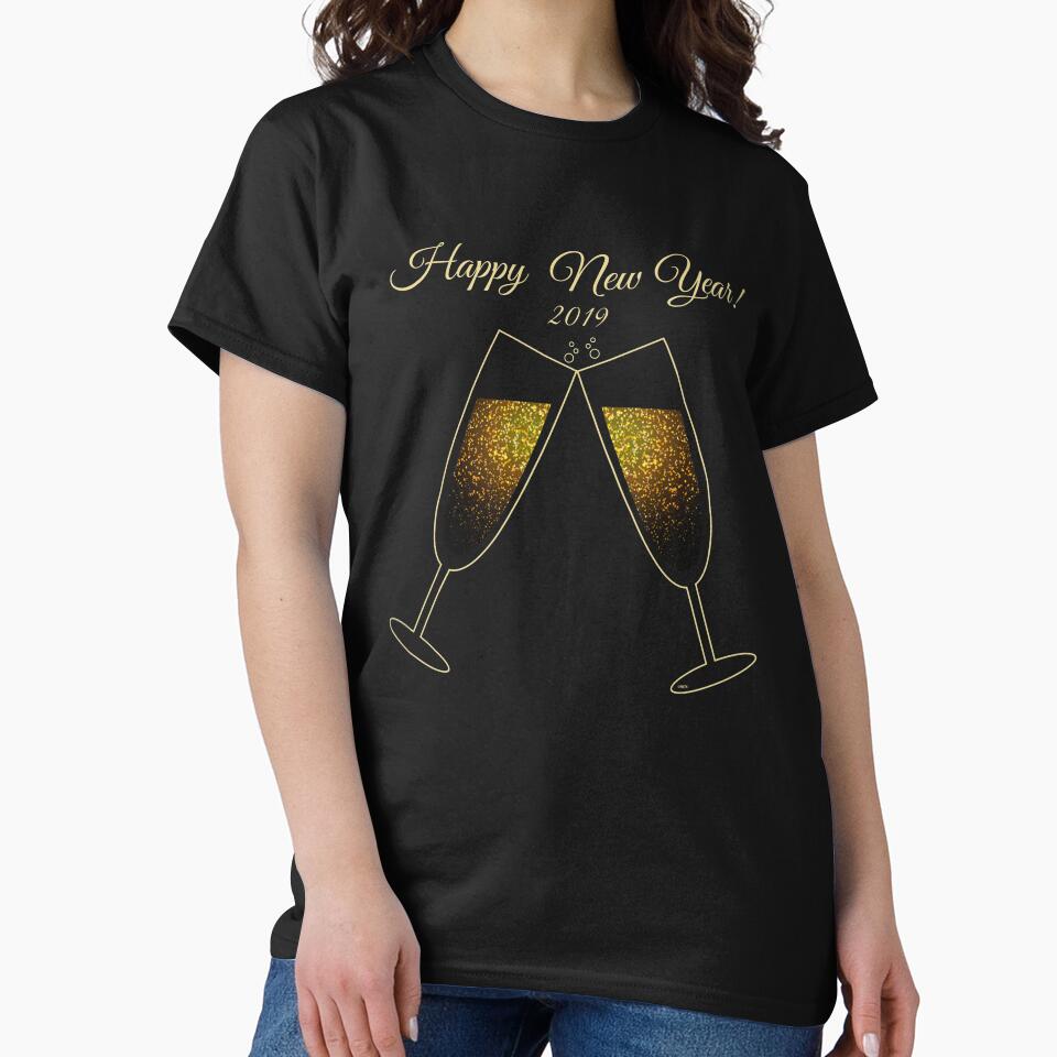 Happy New Year 2019 Let's Get Bubbly T-Shirt by No Limits T-Shirts