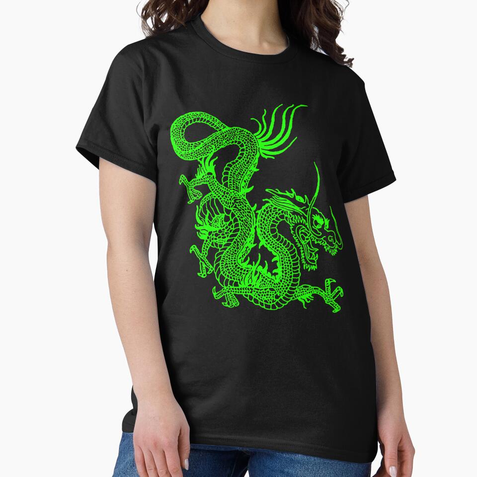 Fluo Green Chinese Dragon by EddieBalevo