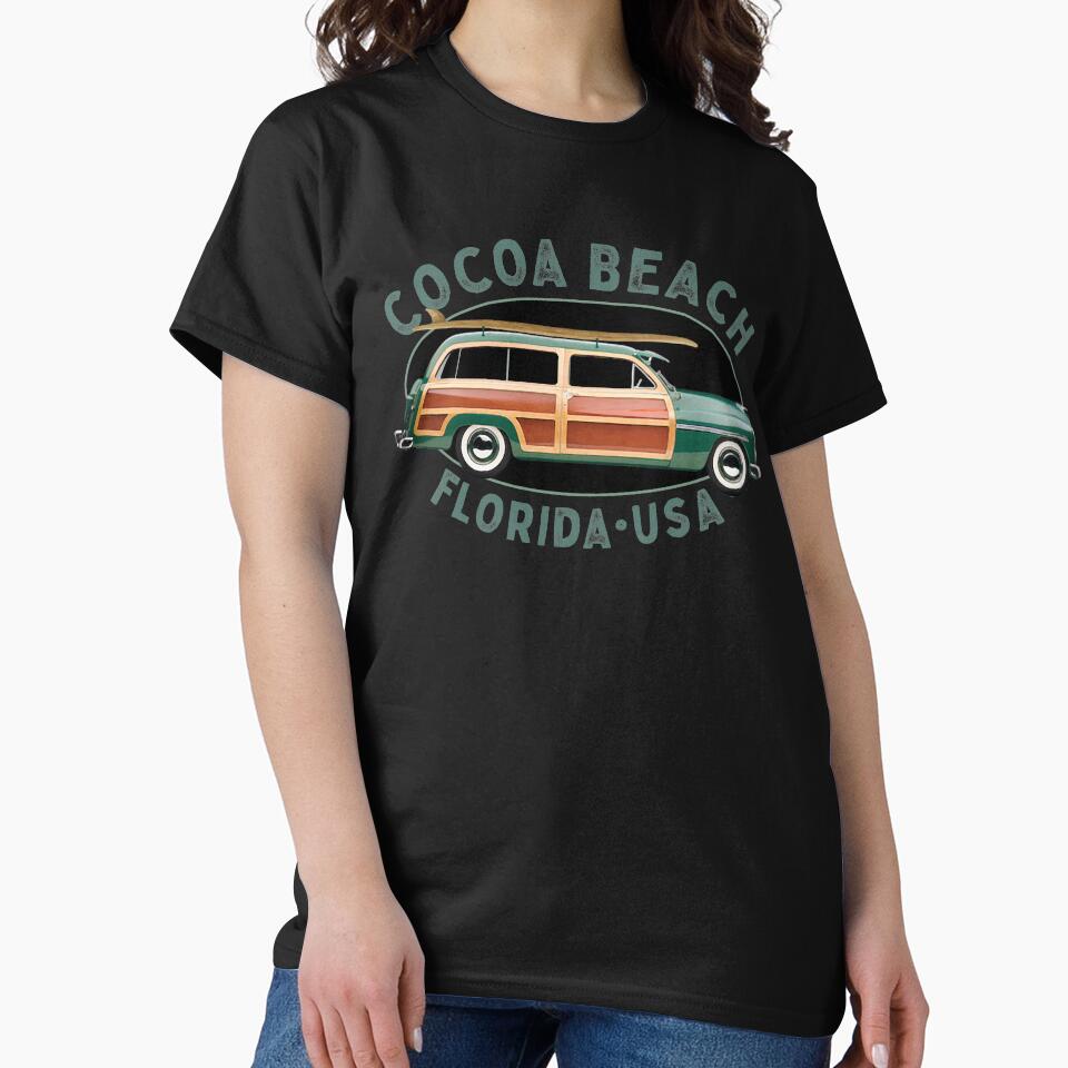 Cocoa Beach Florida Vintage Surfing Design by Futurebeachbum