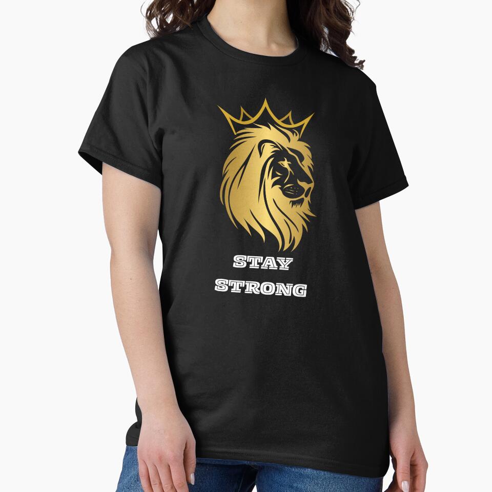 Stay Strong Golden Lion | King Motivation Quote | Luxury Lion Design by Art IN Pack