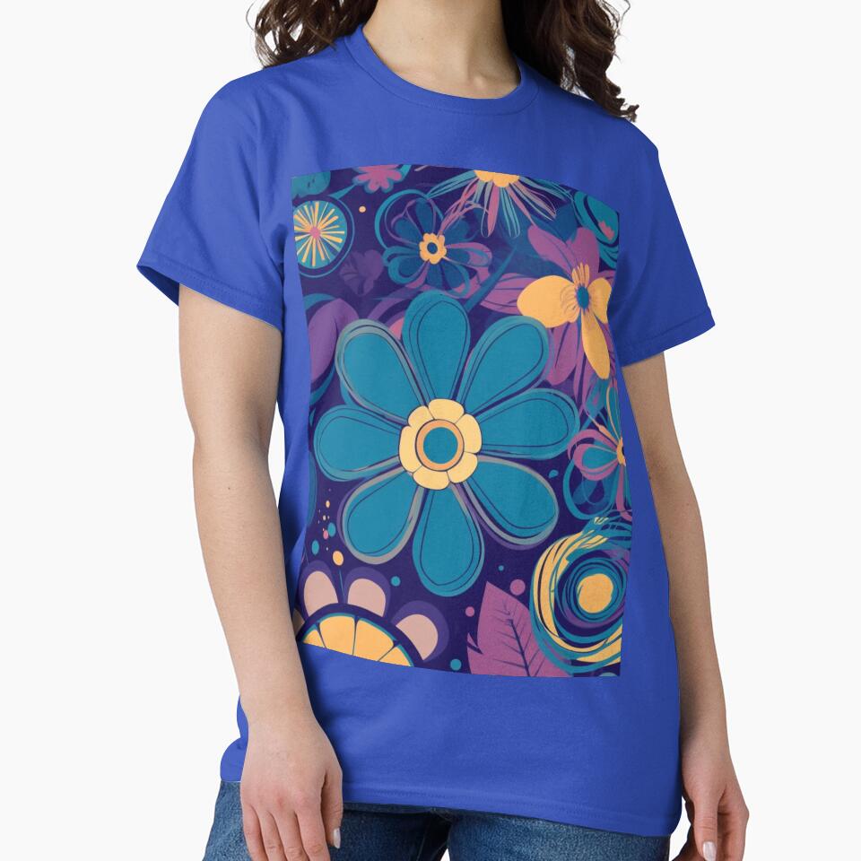 70s Hippy Flowers in Blue and Purple by CraftedHome