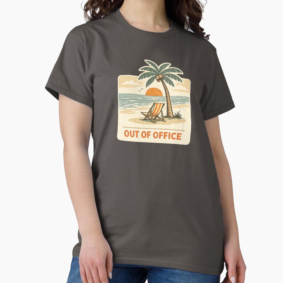 Out of Office – Retro Beach Vacation Sunset Design by EastEndTownie