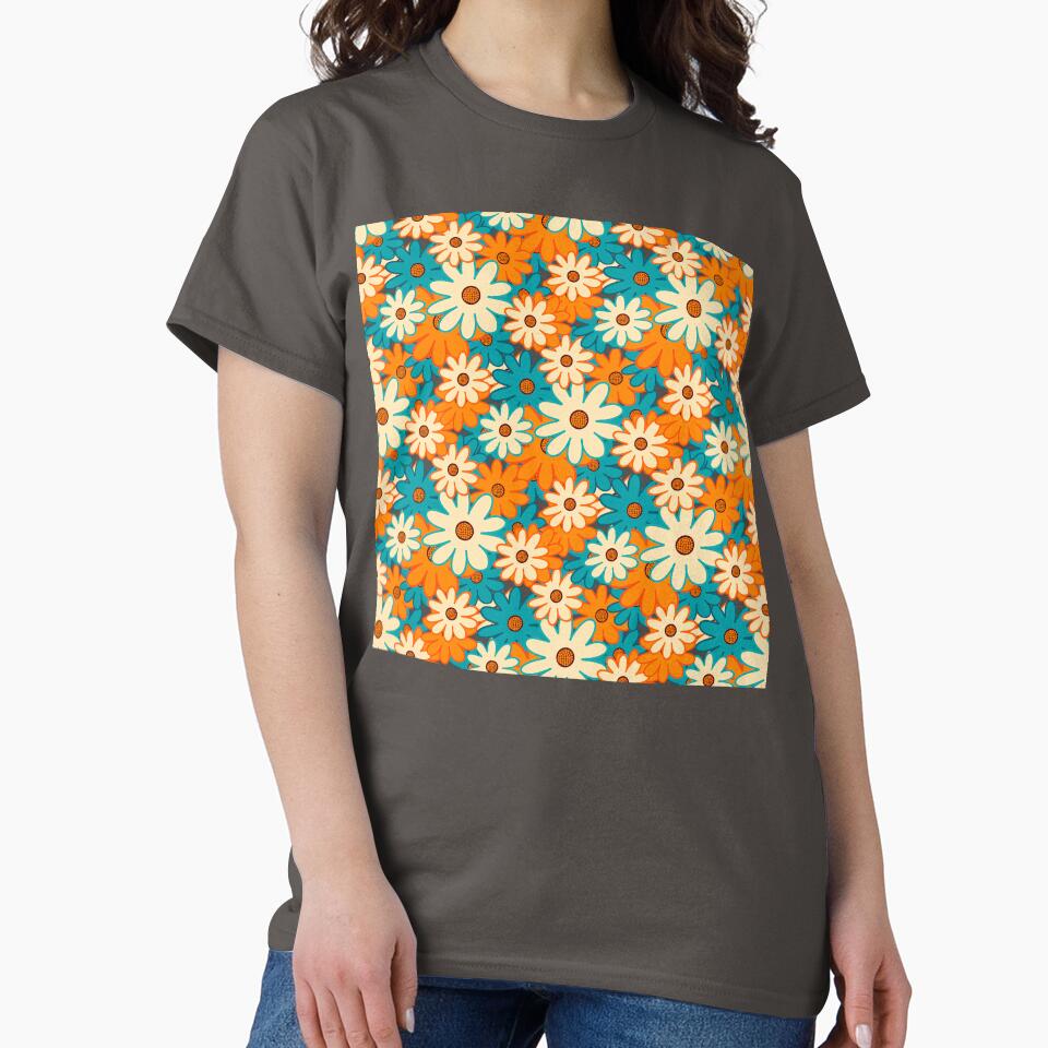 Groovy Blooms Retro Floral Seamless Pattern by Clara Fruggeri