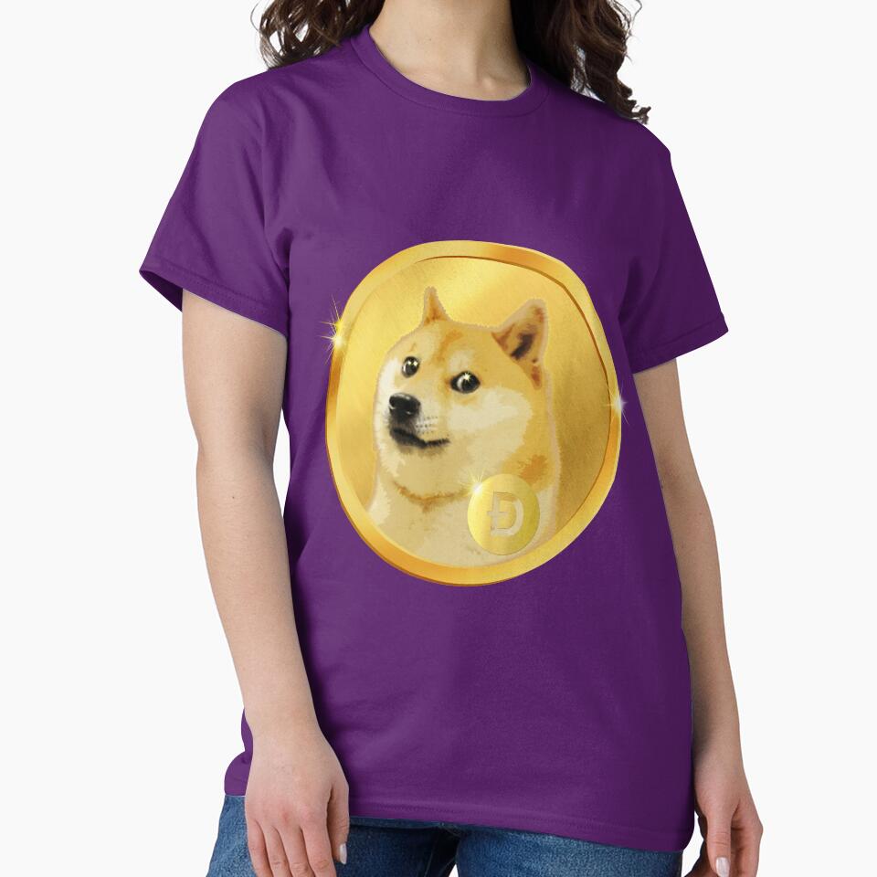 Golden Doge Coin Emblem - Royal Violet & Gold Shiba Inu Art by Art-PraveenRai