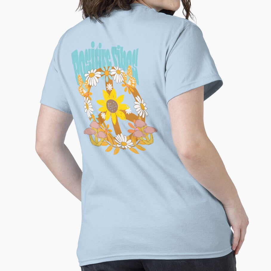 positive vibes retro flowers groovy hippie by DESIGNIRIS