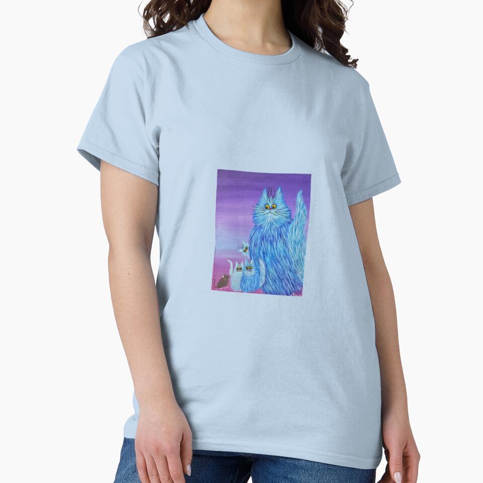 Fluffy Blue Cats Meet a Curious Mouse by Anna Lachman Designs