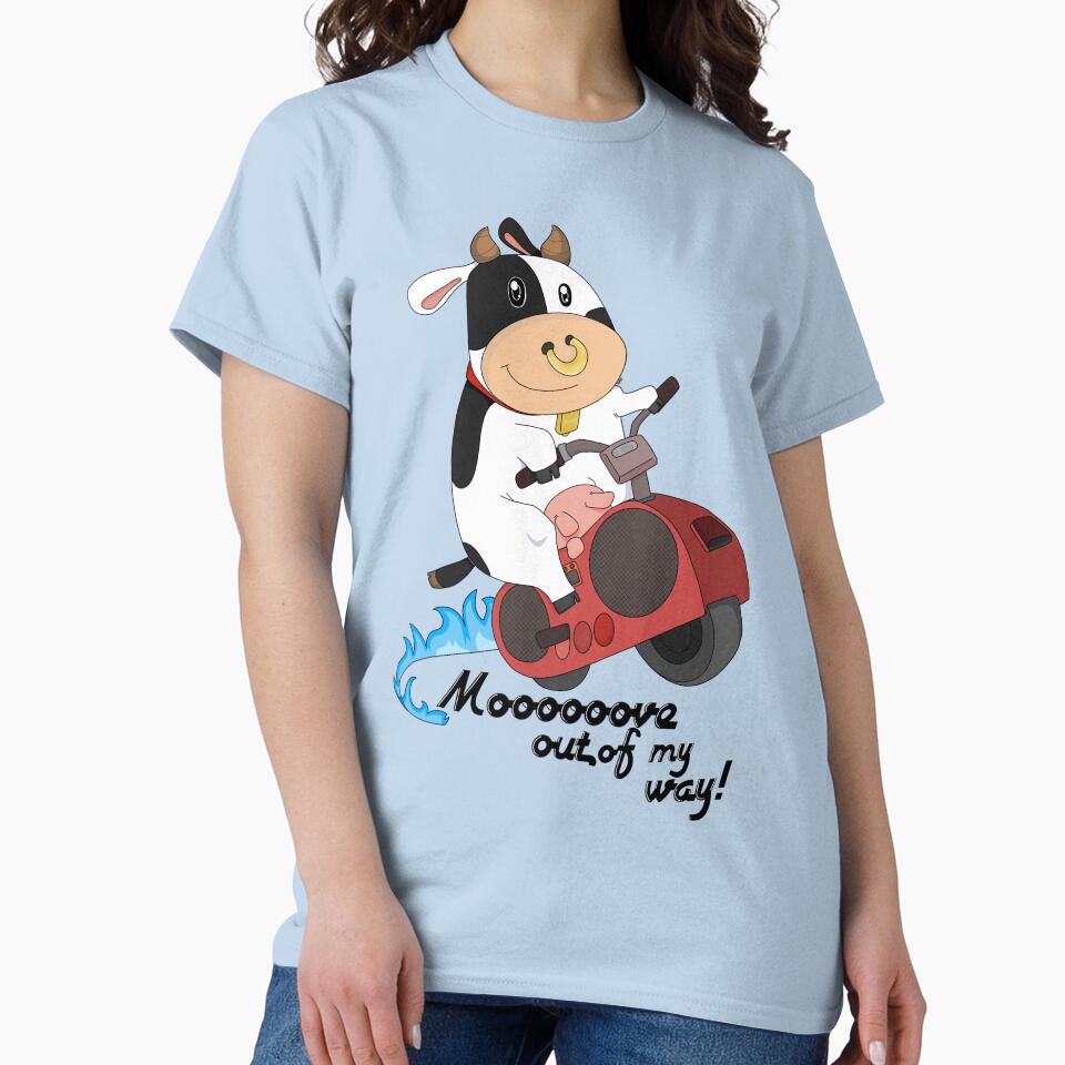 Cow Racer Sticker by LittleRockArt