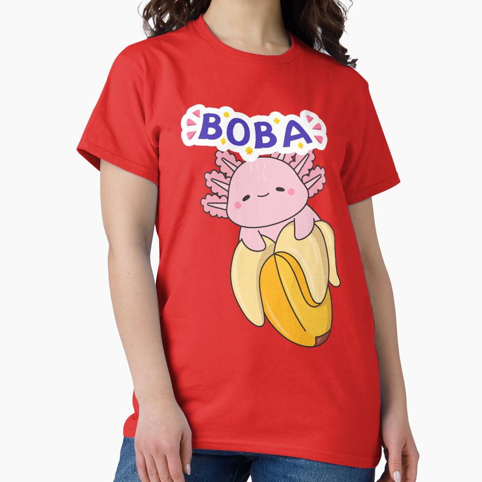 boba tea axolotl classic tshirt by anandsiva2703