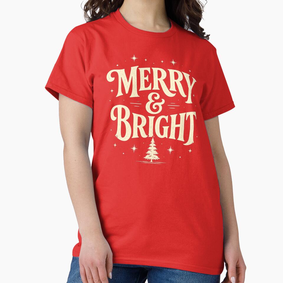 Retro Merry and Bright Christmas Typography by kaream1308