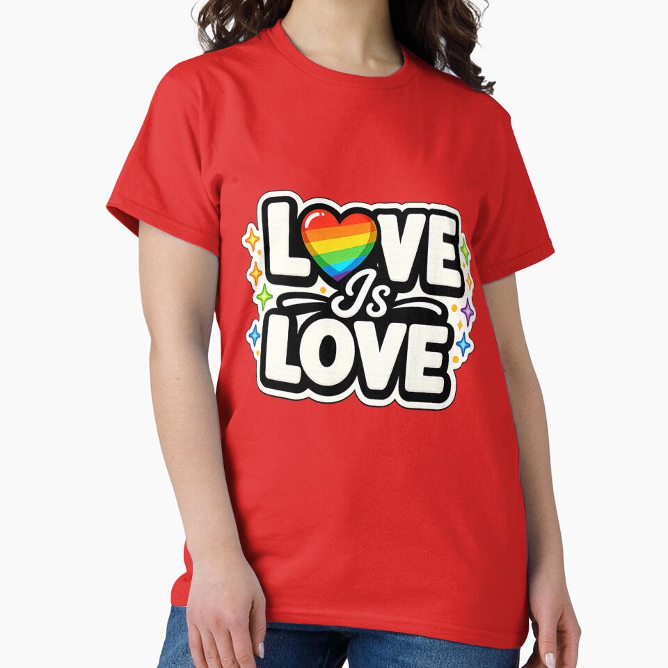 Love Is Love Rainbow Heart – LGBTQ Pride Equality Sticker | Pride Month Gift | Gay Pride Aesthetic for T-Shirt, Sticker, Phone case, mug, bag, hoodies by ArtByTripti