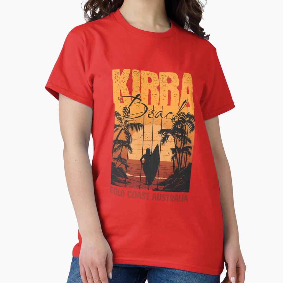 Kirra Beach Gold Coast – Sunset Surf T-Shirt Design by Beerbony