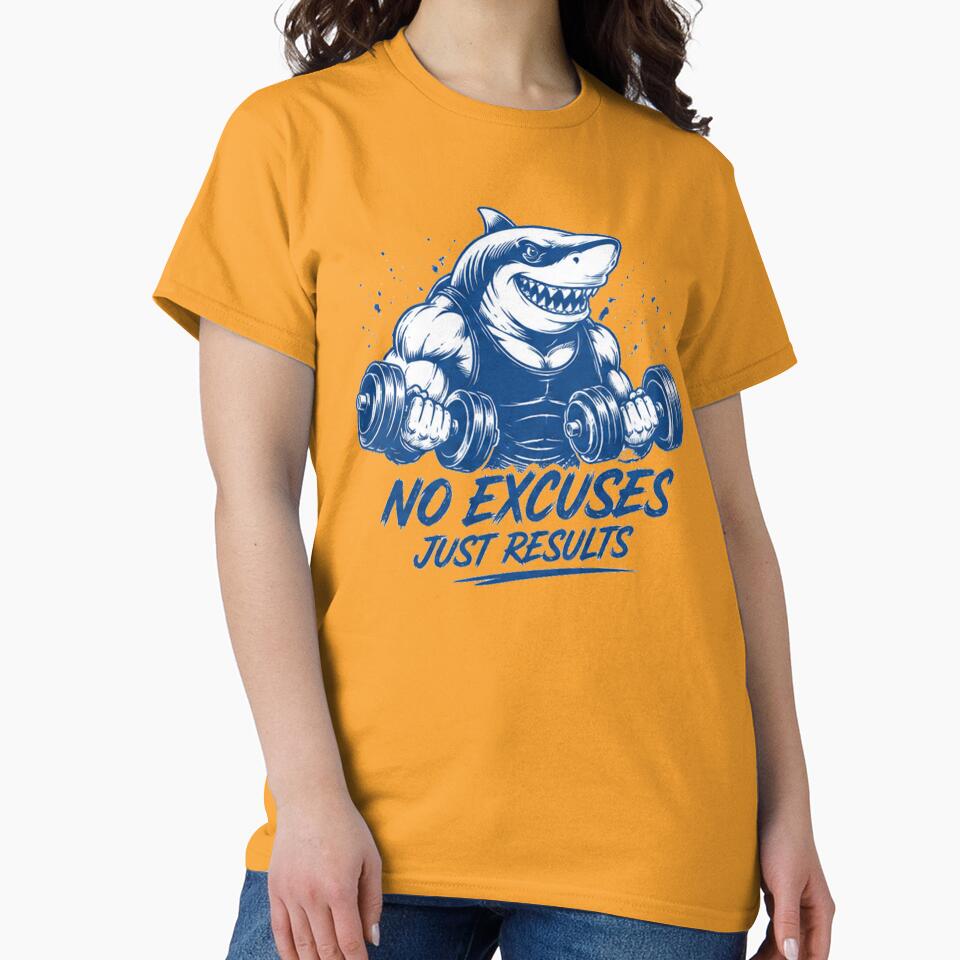 No Excuses Shark Gym Design by bolguzart