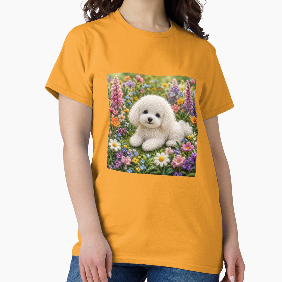 Little dog in a field of flowers by Galart58
