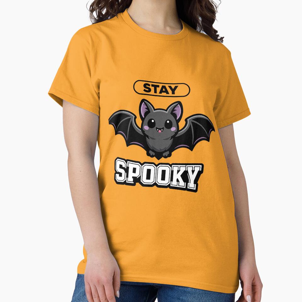 Stay Spooky Cute Bat Minimalist Halloween Vector by wizooo411