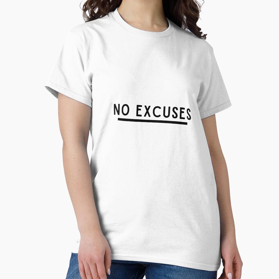 No Excuses Minimalist Motivation Quote by Lynn Creates