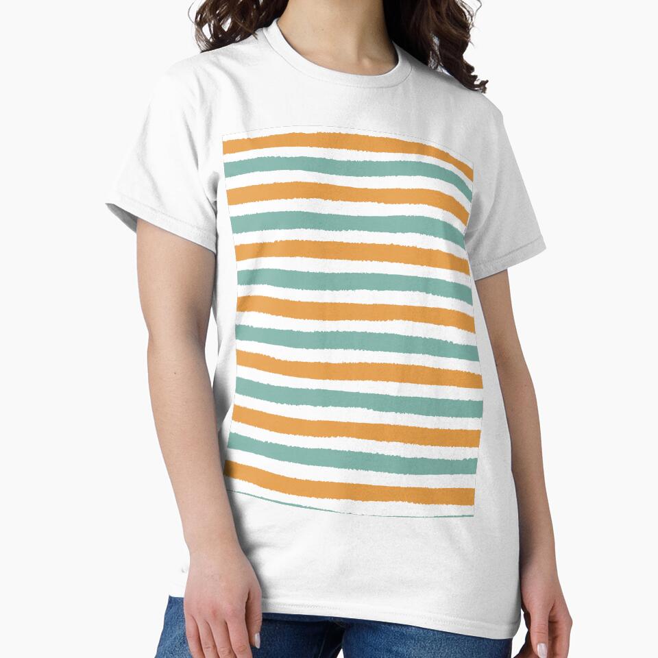 Fun Summer Green Orange Stripes by travellb