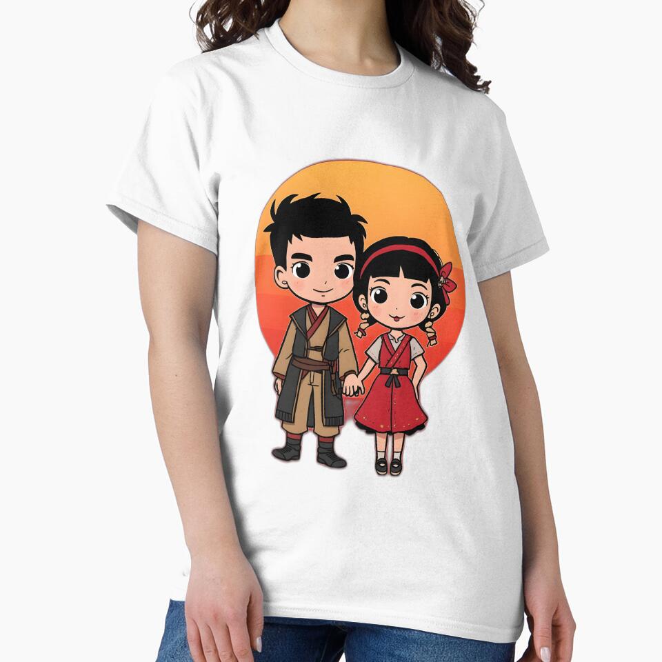 Cute Chibi Couple Holding Hands Sticker | Kawaii Romantic Cartoon Love Design by dreamz-world