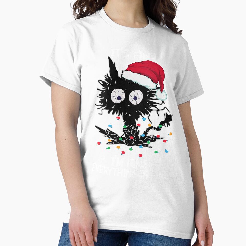 black cat christmas shirt , matching It's Fine I'm Fine Everything Is Fine cats christmas shirt by ZAIN JAMAL