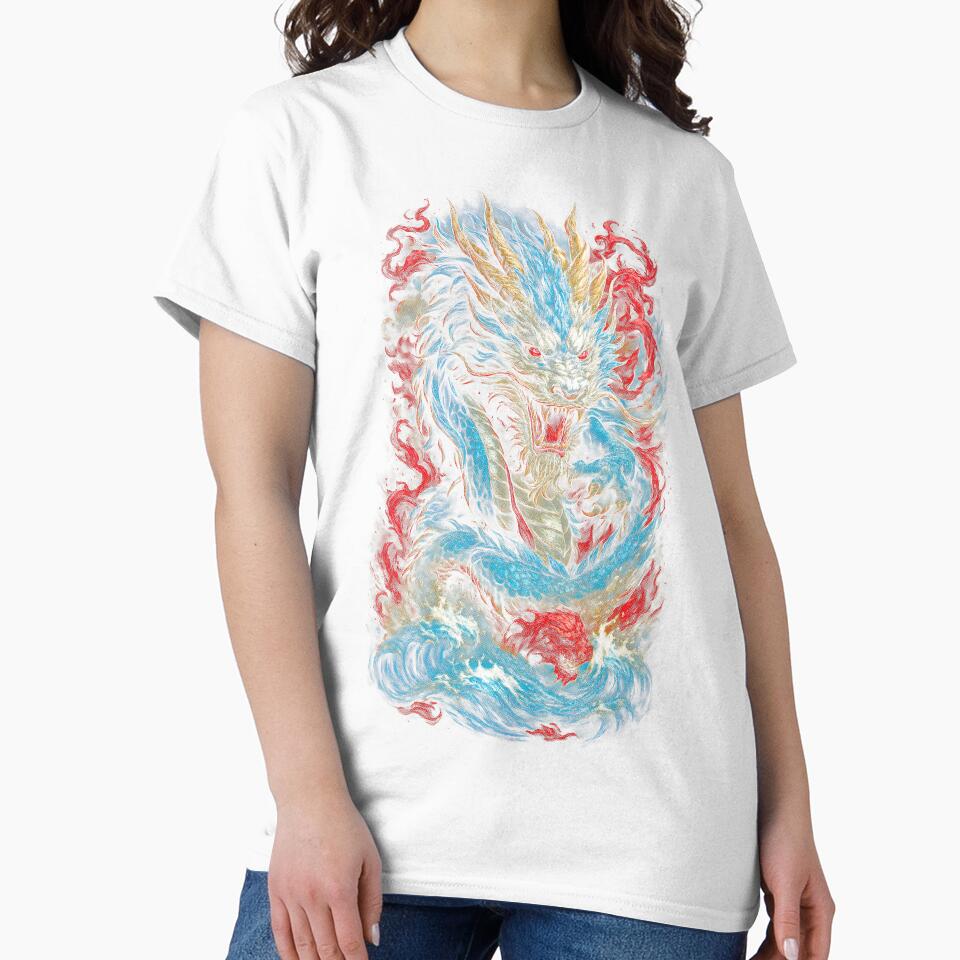 Japanese Water Dragon Rising from Waves by PSYNOVA