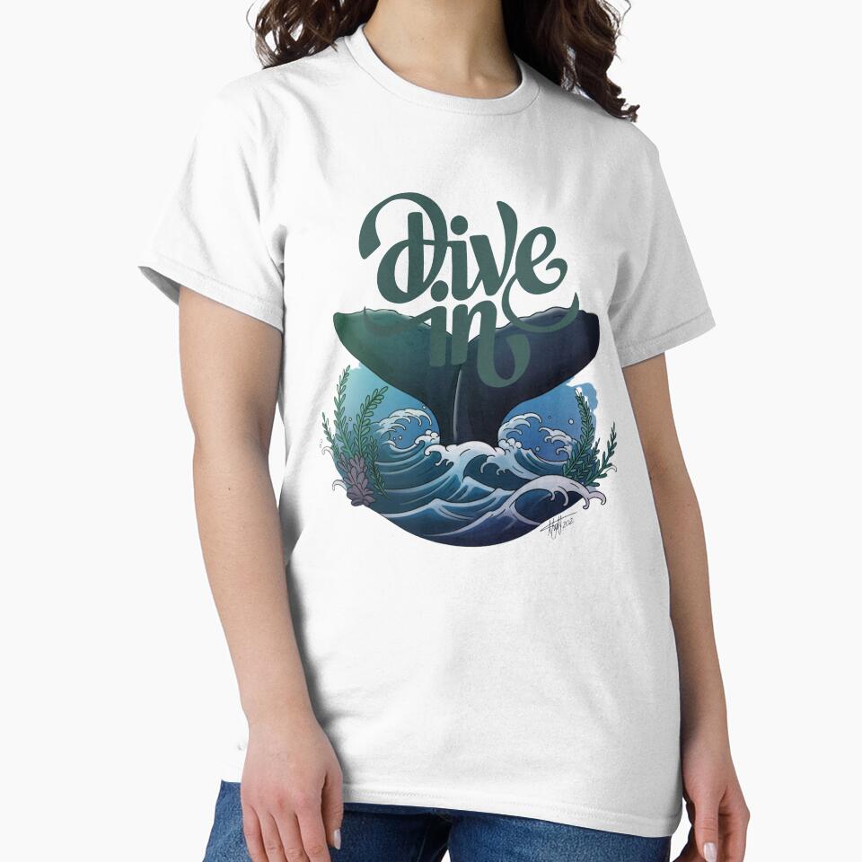 A dark whale tail dives water !!!? tshirt and sticker by anandsiva2703