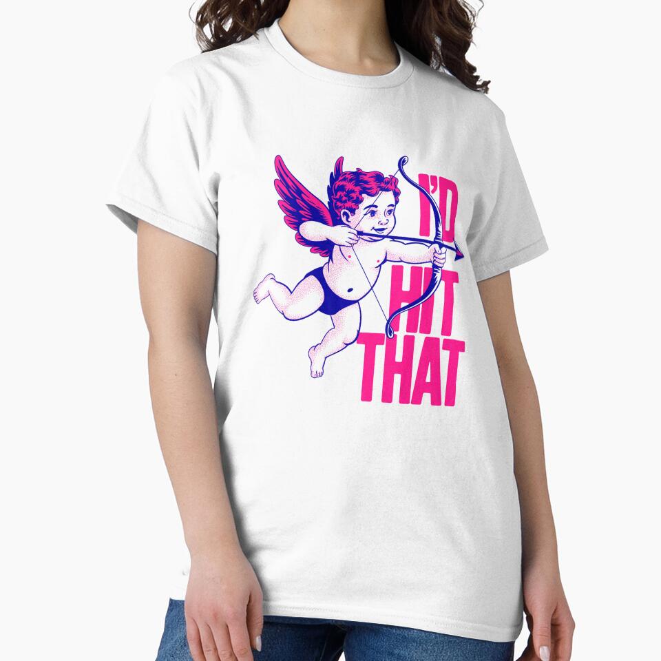 Retro Risograph Cupid Running with Bow by Bloomkept