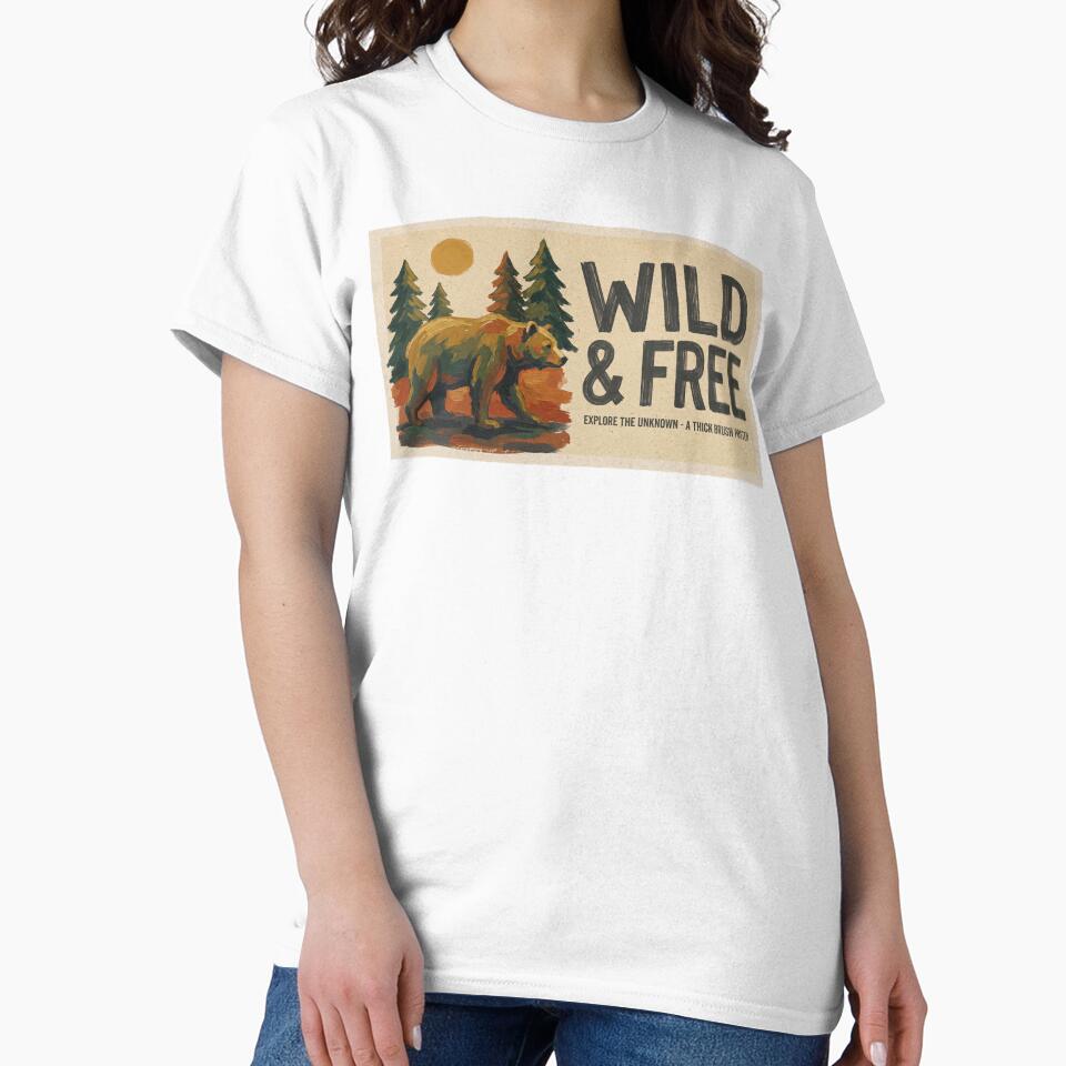 Wild Bear Adventure Brushstroke Nature Art by WATEKE