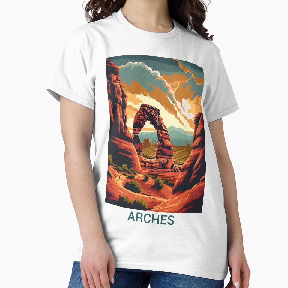 Arches National Park Utah – Vintage Desert Arch Landscape Art by GiftsCreek