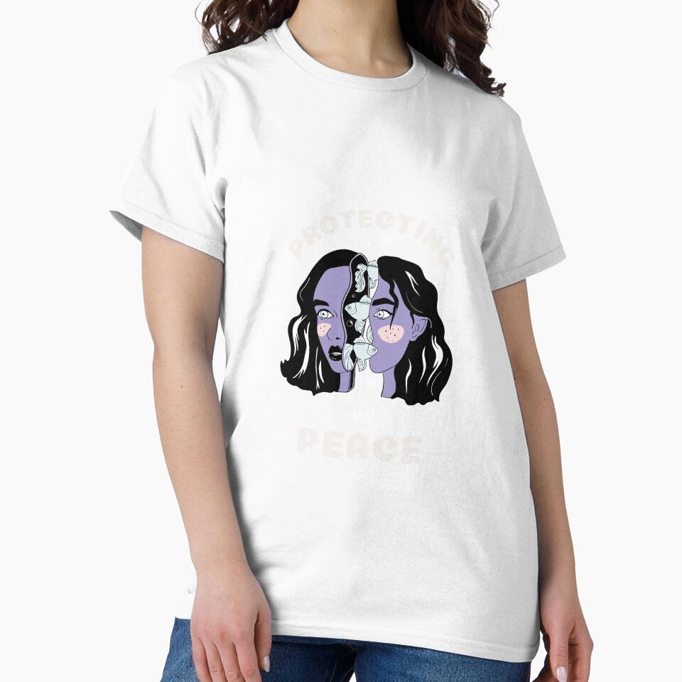 Protecting My Peace Empowering Cool Women Tshirt Tee by APINKILLUSION
