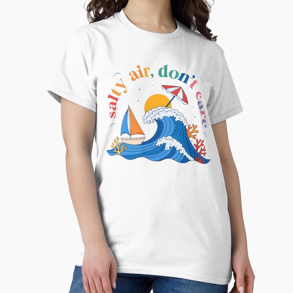 Salty Air Dont Care Beach T-Shirt | Summer Vacation Tee | Ocean Wave Graphic Shirt | Coastal Aesthetic | Cute Beach Lover Gift by cappabma1