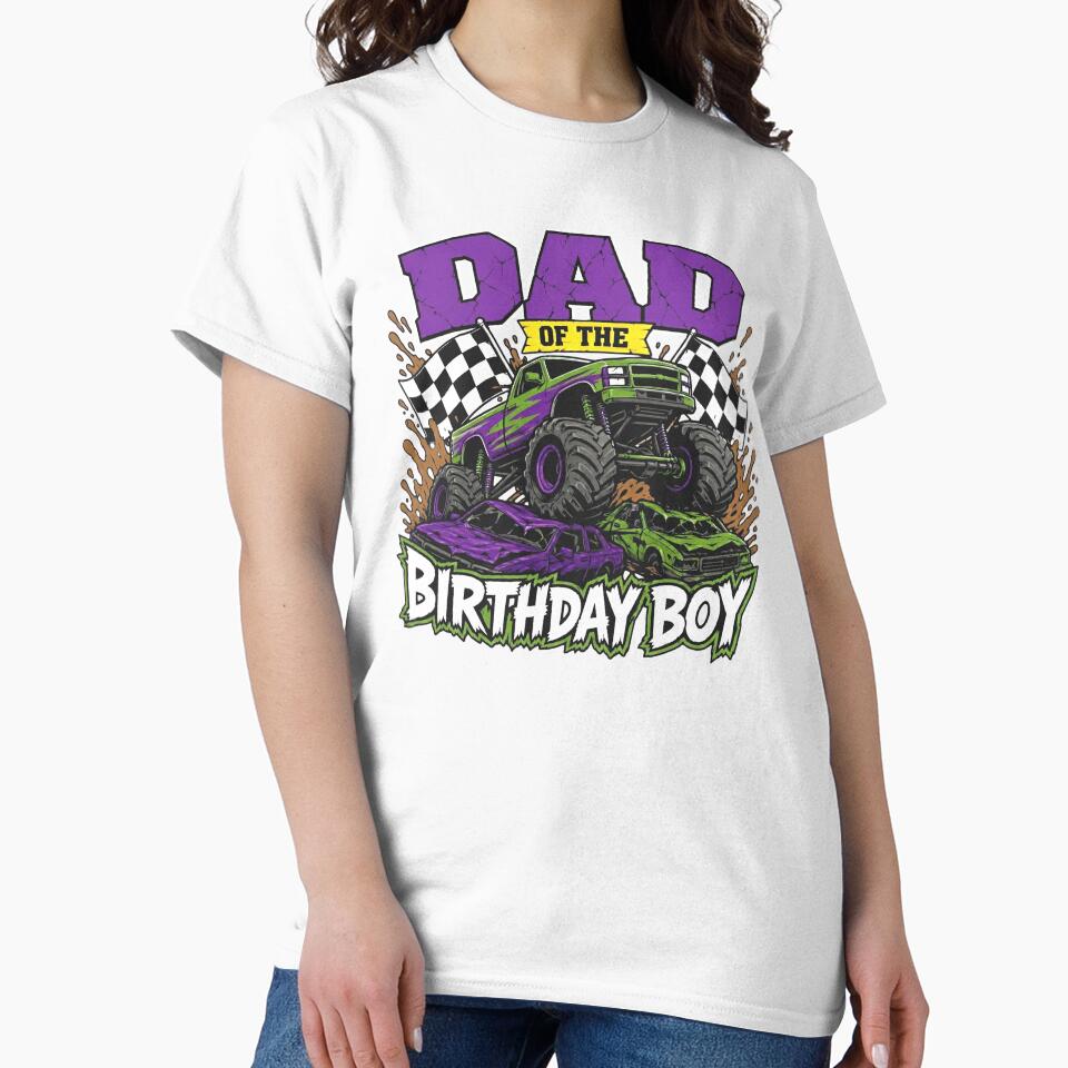 Dad of The Birthday Boy Monster Truck Family Matching Party Cars by clothesy7