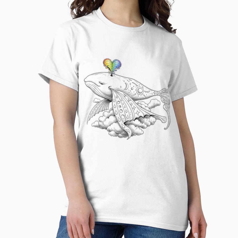 Dreaming Cosmic Whale with Rainbow Heart by tenpu-biyori