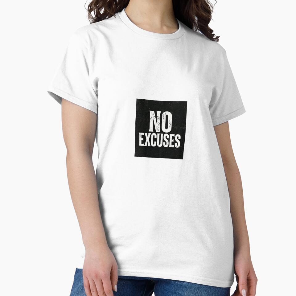 No Excuses Minimalist Motivation Typography Design by DarioTactical