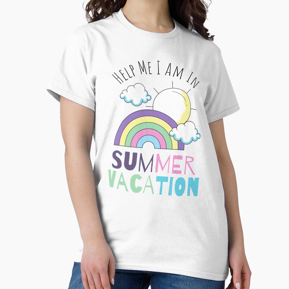 Help Me I Am In Summer Vacation Cute Design Tee by knapst