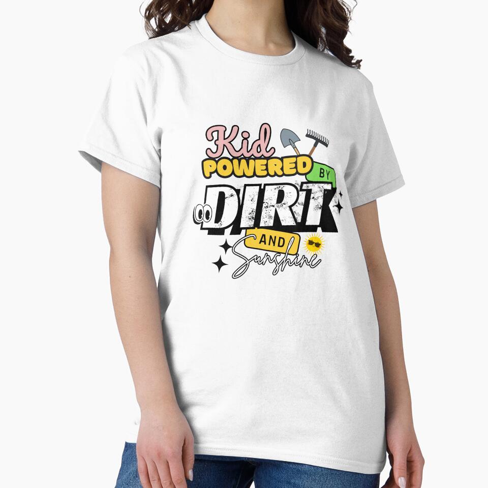 Kid Powered by Dirt and Sunshine - Kids gardening gift by Patternrealm