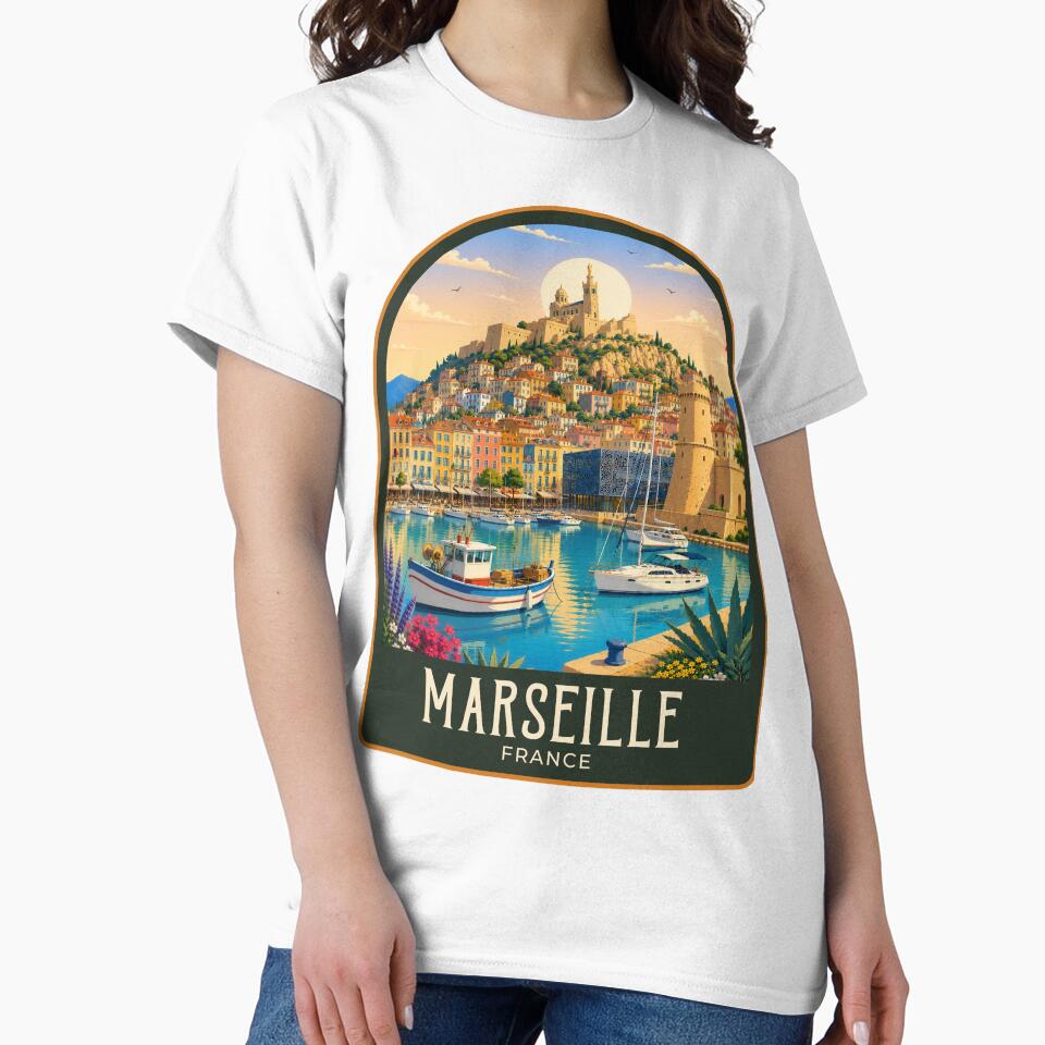 Marseille Vintage Travel Illustration by HomeLivingCo
