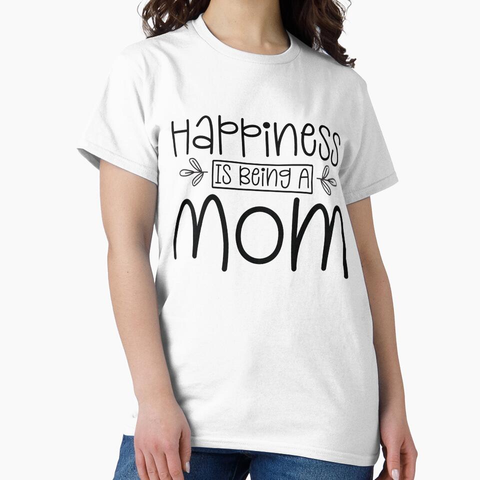 Happiness Is Being A Mom - Cute Mothers Day Retro Vintage Floral Aesthetic Mommy Wife Family Grandma Gift by FuzionRaptor